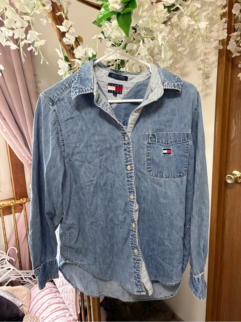 Tommy Hilfiger Light Blue Denim Button-Down Shirt
